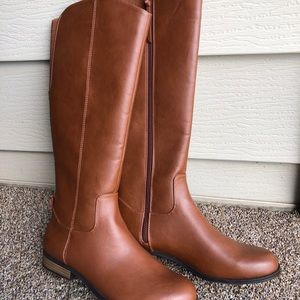 Brown knee high boots, brown, size 11